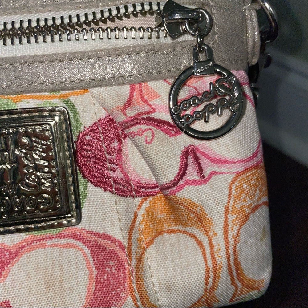 VTG 90sY2k Retro COACH POPPY multicolored mini pouchette bag convert to wristlet - Picture 7 of 12